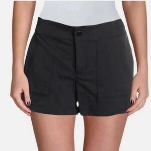 Athleta Trekkie Shorts Black Size 8 Hiking Travel Outdoor Lightweight EUC